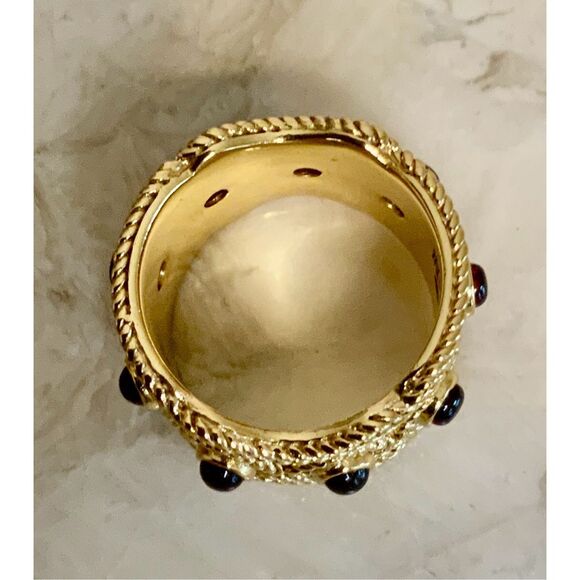 Stunning 18k gold plated sterling garnet ring - Picture 9 of 9